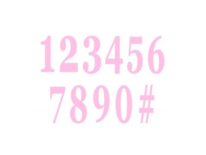 Sada nálepiek - Ružové čísla 0-9