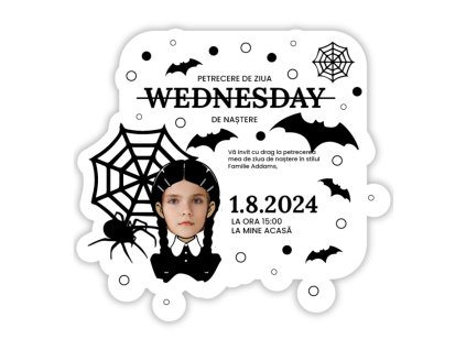 Invitații personalizate 6 buc - Wednesday
