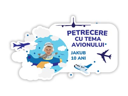 Suport personalizat pentru farfurie - Petrecerea Aviatică