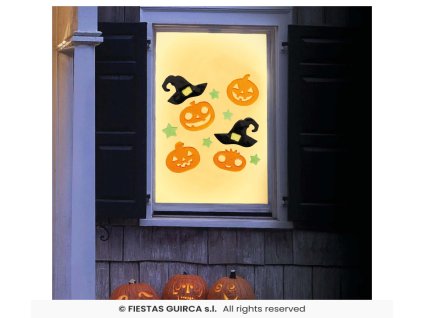Decorațiune din gel pentru fereastră - Dovleci și pălării 20 x 25 cm