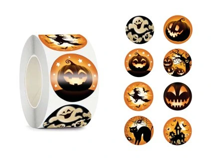 Okrúhle nálepky - Halloween 200 ks