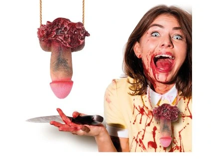 Náhrdelník - Latexový penis 12 cm