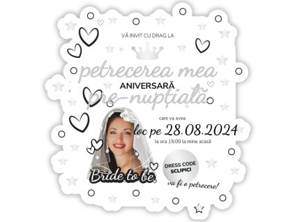 Invitații personalizate 6 bucăți - Petrecere înainte de nuntă