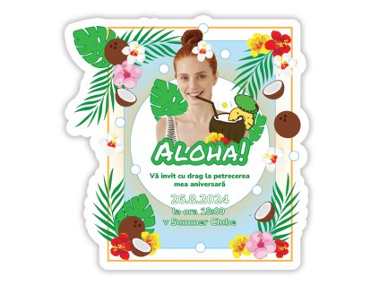 Invitații personalizate 6 buc - Aloha