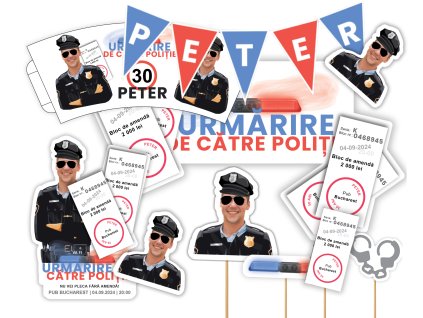 Set zi de naștere personalizat - Aniversare în tema poliției