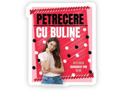 Invitații personalizate - Petrecere cu buline