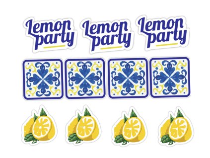 Topper personalizat pentru prăjituri - Lemon Party