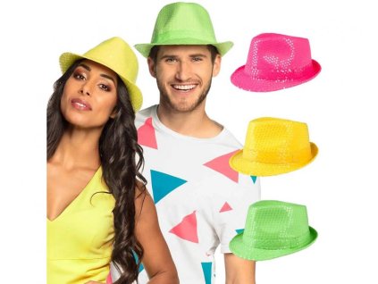 Neónový klobúk s flitrami