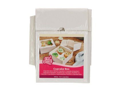 Krabice na muffiny a cupcakes - Biele 4 otvory 3 ks