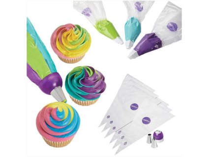 Set - Adaptor pentru cremă în trei culori + pungi și duze 9 buc