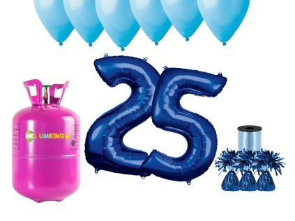 Hélium párty set na 25. narodeniny s modrými balónmi