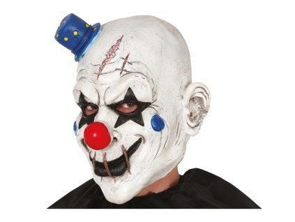 Latexová maska - Klaun s mini klobúkom