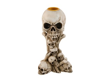 resin skull candle holder 14 2cm