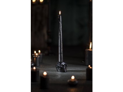 bougeoir tete de mort verre noir pour bougie flambeau 5cm x 7 2cm x 5cm (1)