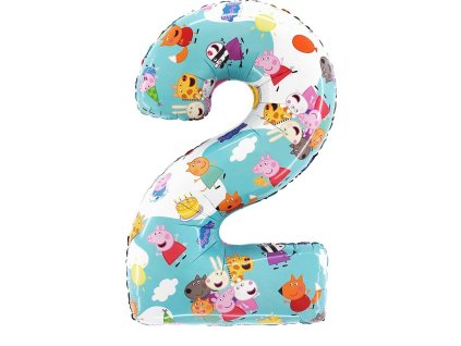 eng pl Foil Balloon Number 2 Peppa Pig 66 cm Grabo 10379 1 1