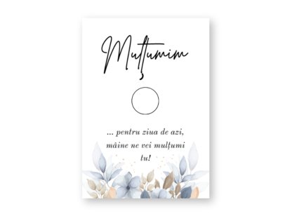 Card de mulțumire 8 buc - Albastru pastel