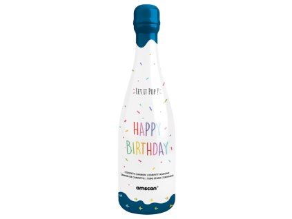 Sticlă cu confetti - confetti multicolore - 32 cm albastră