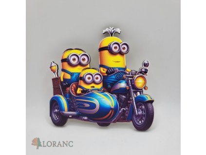 Magnet pentru tort - Minioni pe motocicletă