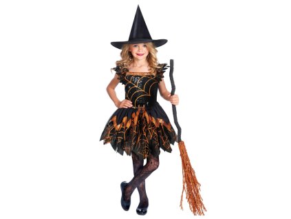 Dievčenský kostým - Pavúčia čarodejnica (Mărimea - Copii XS: 104 cm)