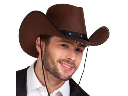 108526 1 doplnok ku kostymu kovbojsky klobuk hnedy
