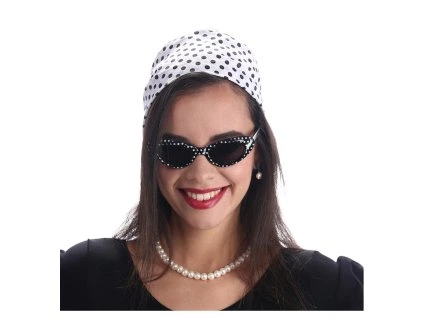 Čierno-biely bodkovaný set - 50. roky