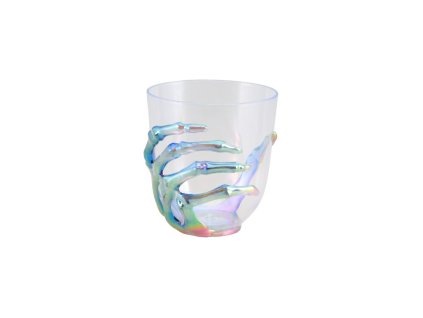 verre transparent main squelette irisee dia 9cm x 10cm (1)