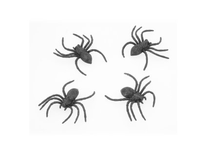 lot 4 araignees noires pvc 8cm x 9cm