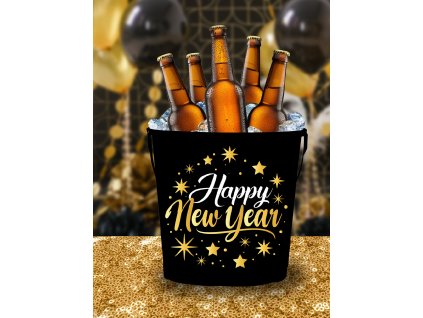 109102 2 kovova nadoba na chladenie sektu happy new year 19 x 23 cm