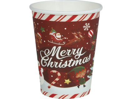 109144 papierove pohare merry christmas 6 ks 240 ml