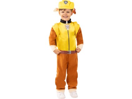 Detský kostým Paw Patrol s doplnkami - Rubble (Mărimea - Copii XS: 99 - 101 cm)