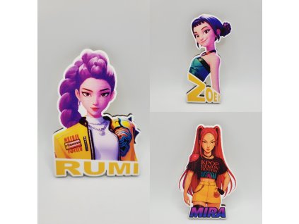 109723 magnetky na tortu sada kpop huntrix 3 ks