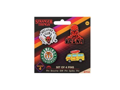 Set 4 ks odznakov Stranger Things - 4. séria
