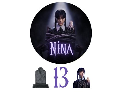 Poză tort comestibil personalizat - Wednesday