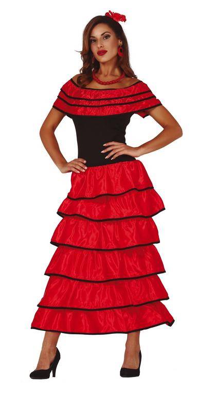 Guirca Costum damă - Dansatoare Spaniolă Flamenca Mărimea - Adult: L