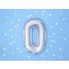 Fóliový balón Mini - Číslo 0 strieborný 35cm