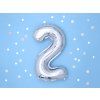Fóliový balón Mini - Číslo 2 strieborný 35cm