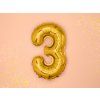 Fóliový balón Mini - Číslo 3 zlatý 35cm