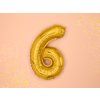 Fóliový balón Mini - Číslo 6 zlatý 35cm