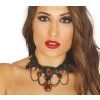 Choker s rubínovou dekoráciou