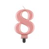 Lumânare aniversare 8 auriu-rose