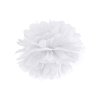 Pompon în formă de floare albă 35 cm