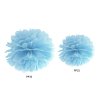Pompon în formă de floare albastru ceţos 35 cm