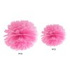 Pompon în formă de floare roz 35 cm