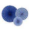 Dekoračné rozety námornícka modrá 3 ks