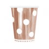 Pahare din hărtie - Rosegold cu puncte 266 ml 6 buc