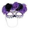 Mască de carnaval cu flori negre și mov - Catrina