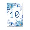 Číslo stola - Modré kvetiny (Selectați cantitatea 1 buc - 10 buc)