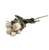stem 5 white roses realistic effect 43cm