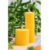 mustard fluted pillar candle dia 5cm x 15cm (1)