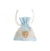 set of 4 pastel blue bags with stripes 8cm x 10cm